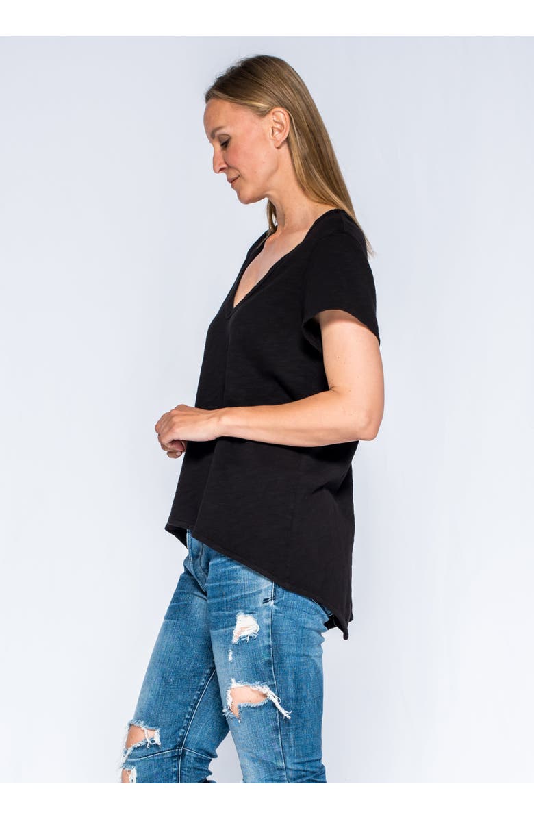 WILT Clothing Short Sleeve Sexy Boyfriend Shrunken Deep V-Neck, Alternate, color, Black