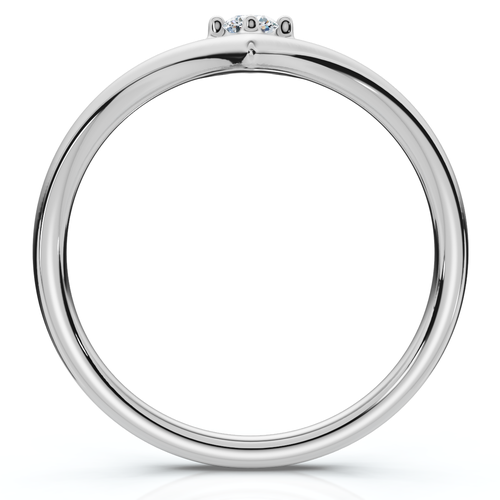 Bliss Diamond Diamond Stackable Chevron Wedding Ring 14k Gold Lab Grown In Silver