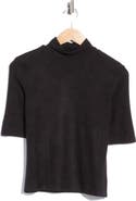 Elie Tahari Mock Neck Elbow Sleeve Top