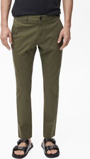 MANGO Prato Crop Tapered Stretch Cotton Chinos