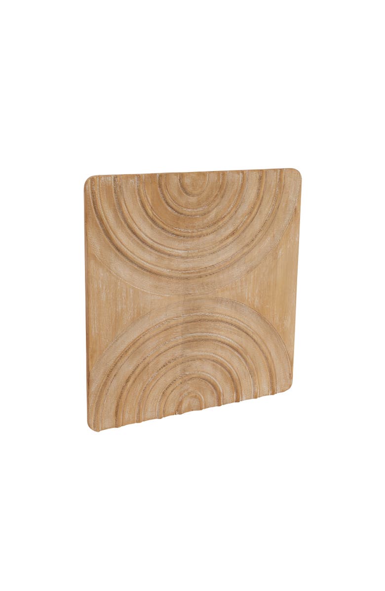 Storied Home Boho Square Wood Wall Art with Carved Arches, Main, color, Natural