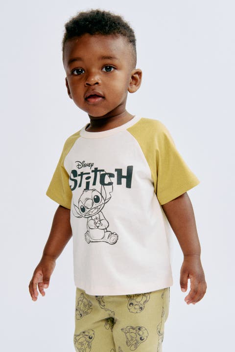 Print-motif Cotton T-shirt