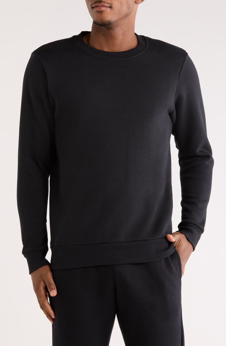 Z by Zella Freeform Fleece Sweatshirt, Main, color, Black Caviar