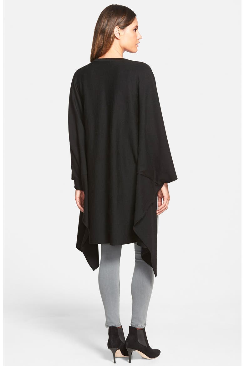 Merino High/Low Poncho, Alternate, color, BLACK