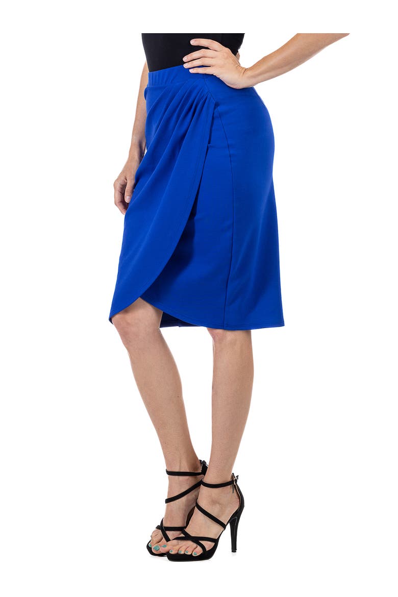 Elastic Waist Knee Length Tulip Pencil Skirt, Alternate, color, Royal