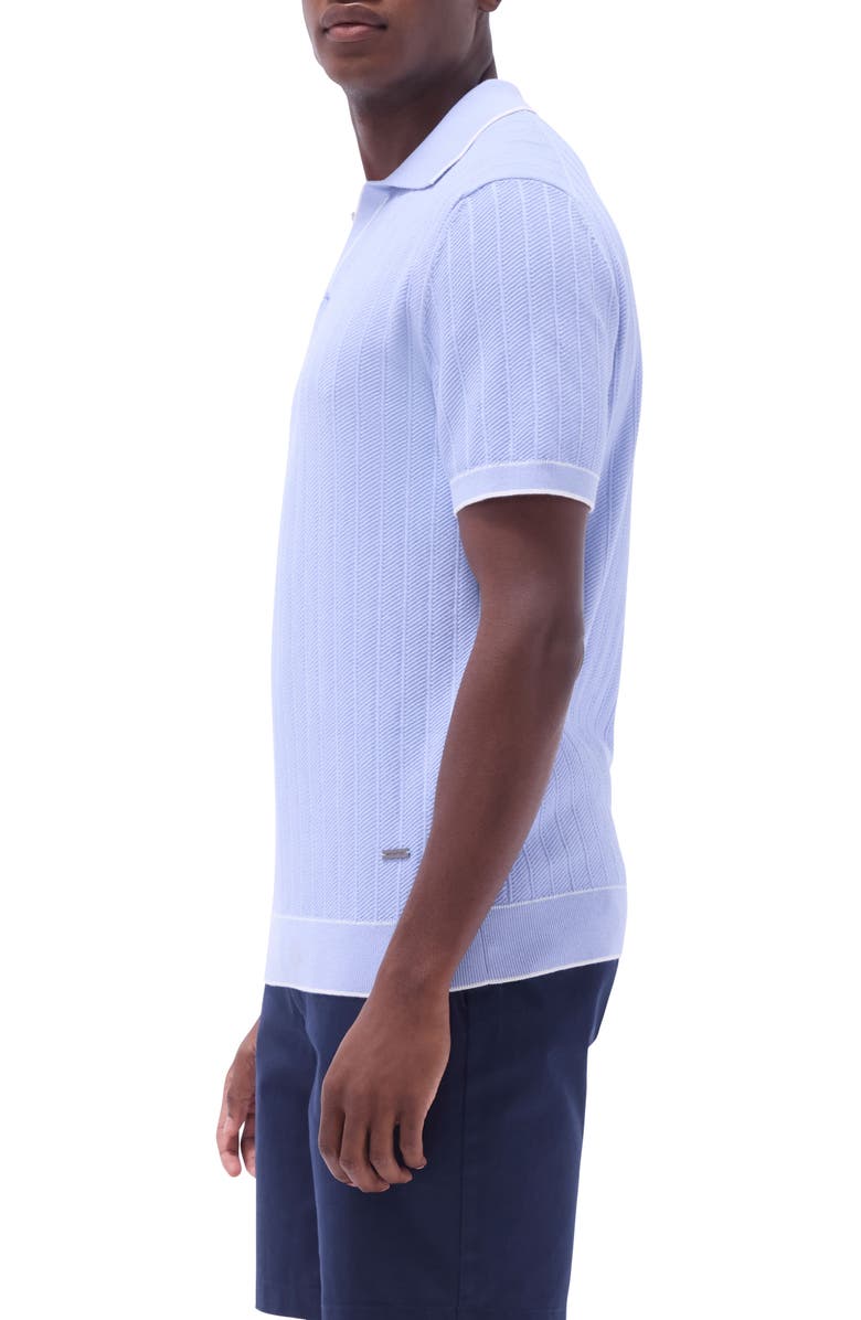 Bugatchi Johnny Collar Rib Polo, Alternate, color, Sky