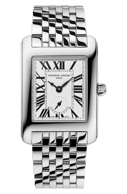 Classic Carrèe Diamond Leather Strap Watch, 28mm x 25mm