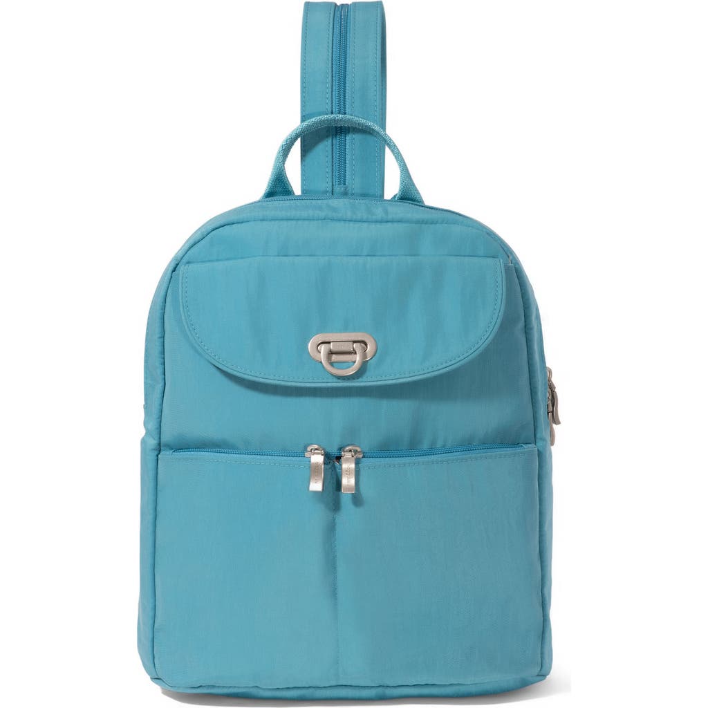 Baggallini Coastal Flip Lock Day Pack In Seaside Blue
