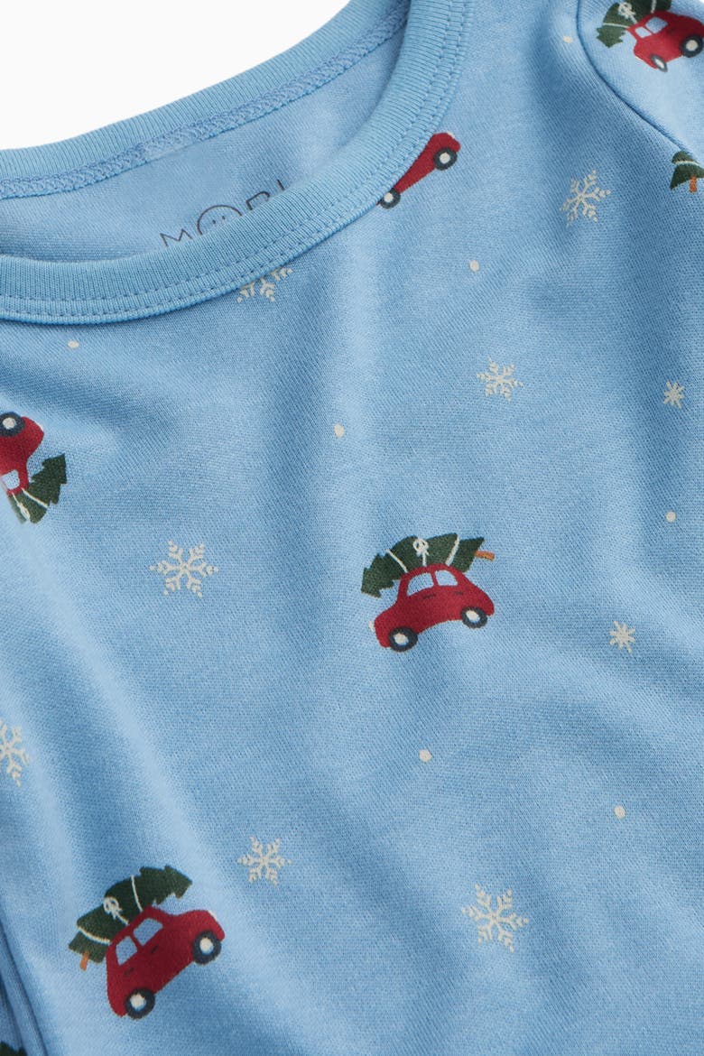 Snowy Car Pyjamas, Alternate, color, Christmas Car Print
