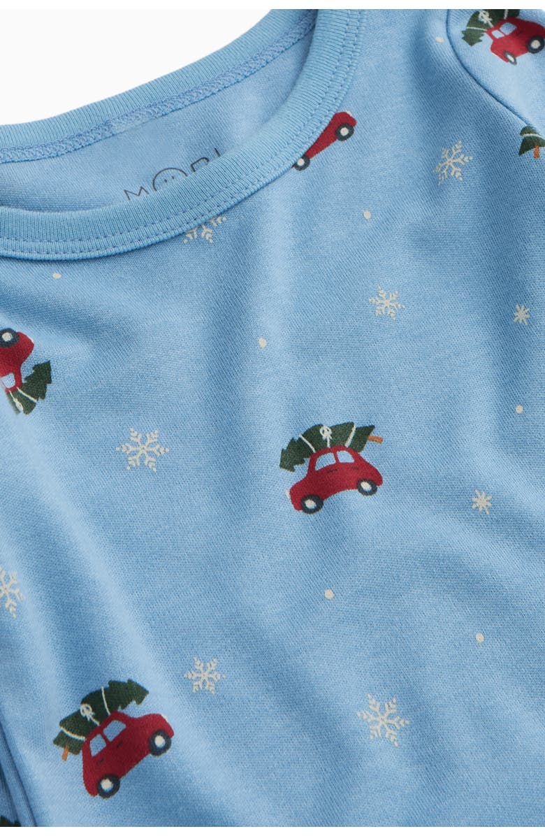 MORI Snowy Car Pyjamas, Alternate, color, Christmas Car Print