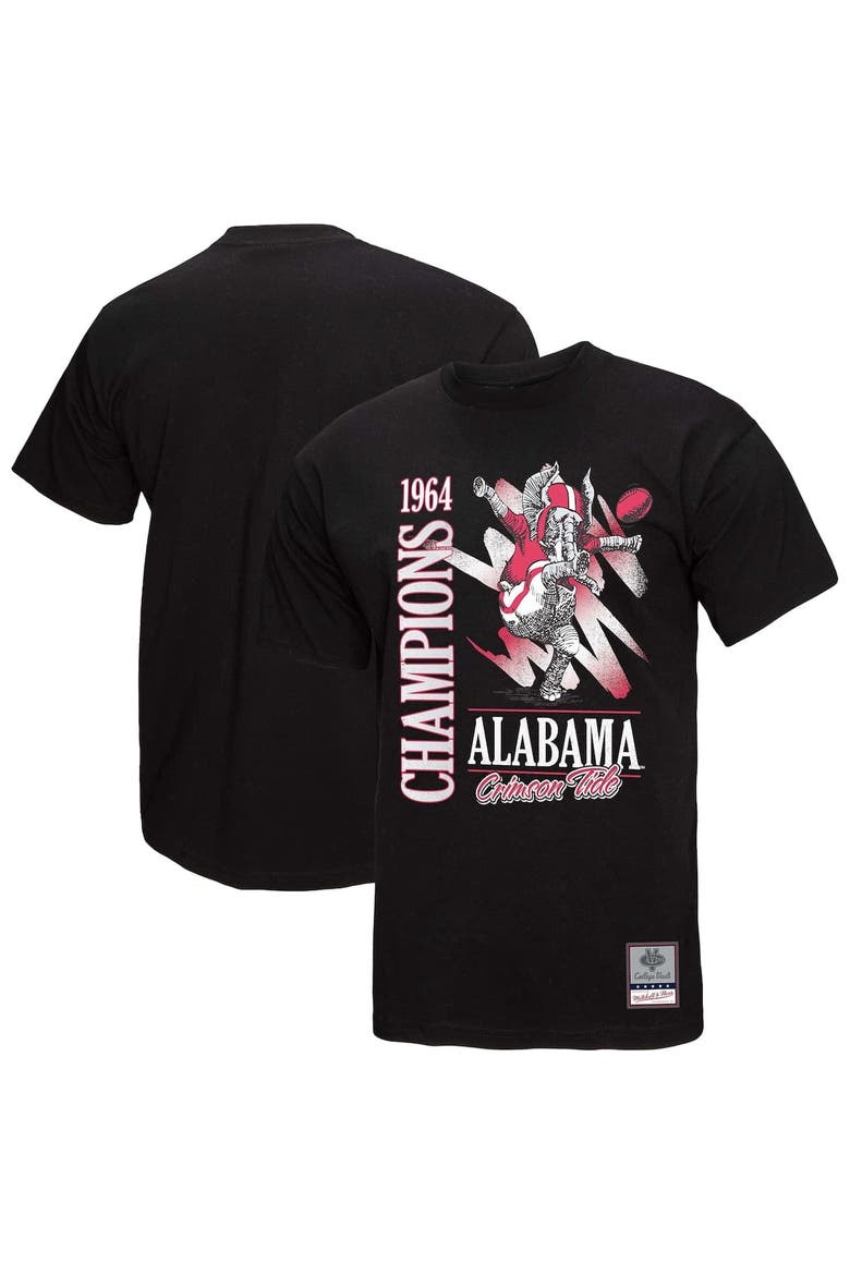 Men's Mitchell & Ness  Black Alabama Crimson Tide Retro Brush Mineral Wash T-Shirt, Alternate, color, Black
