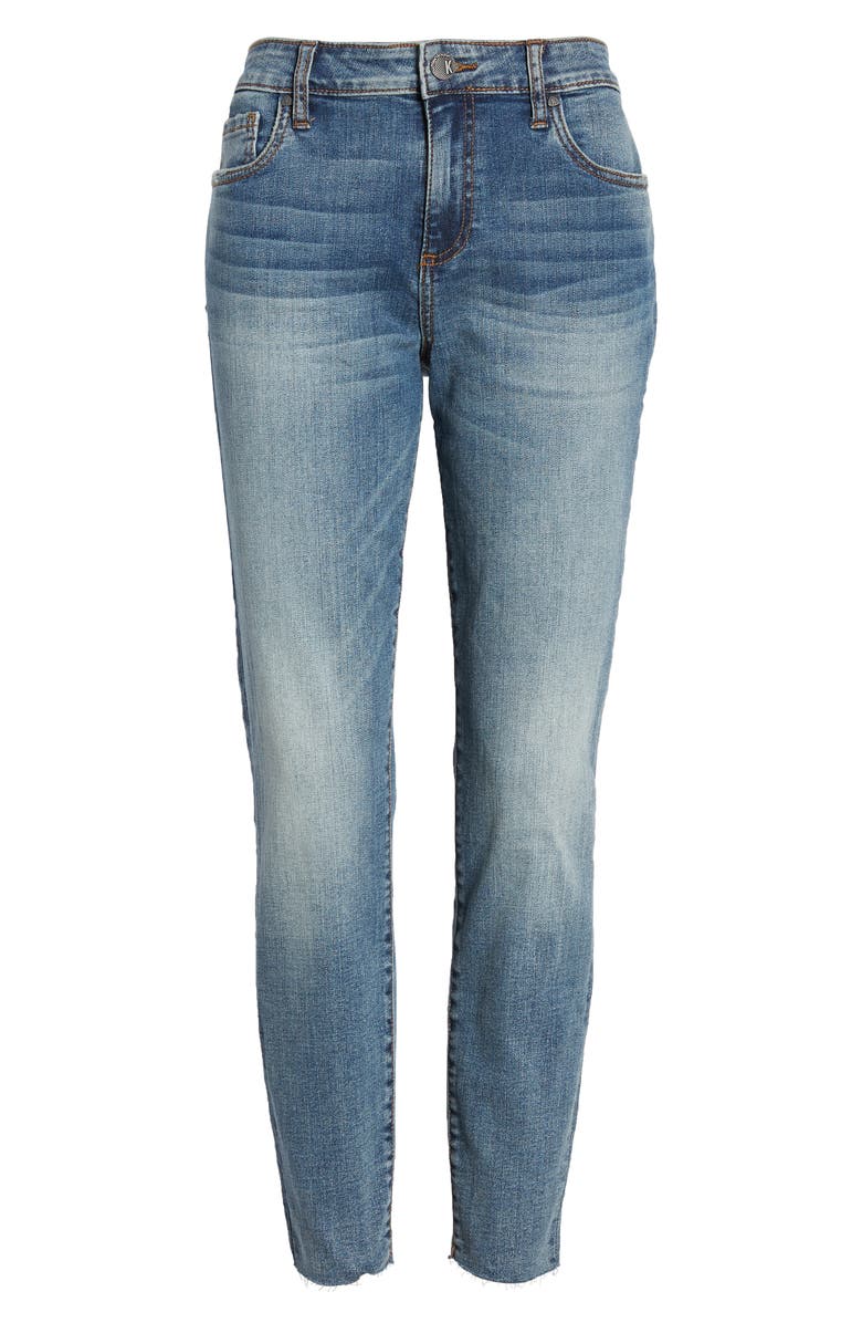 KUT from the Kloth Donna High Waist Raw Hem Skinny Jeans, Alternate, color,