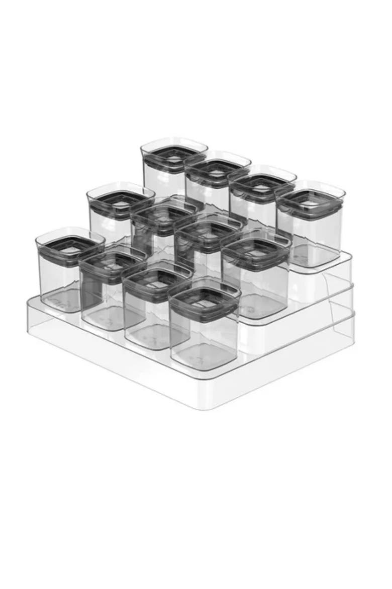 Clear Tiered Countertop Spice Organizer 13-Piece Set, Alternate, color, Clear