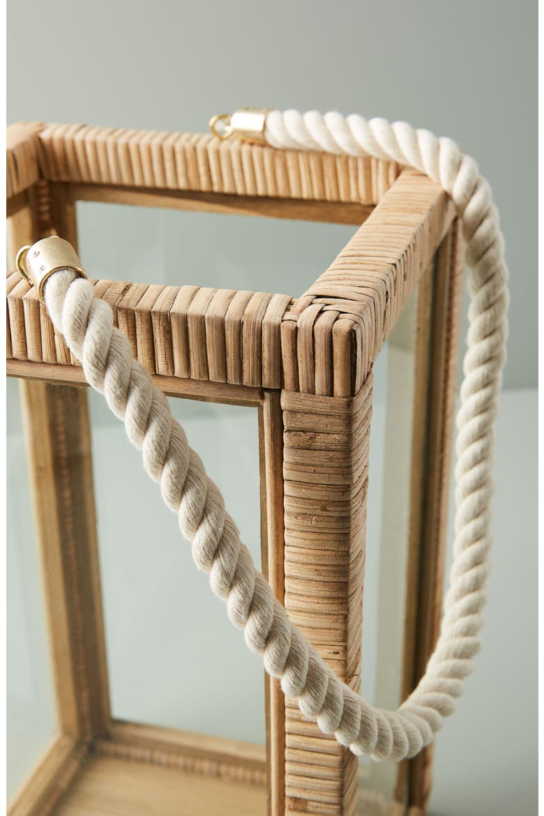 Anthropologie Issa Rattan Lantern, Alternate, color, TAN