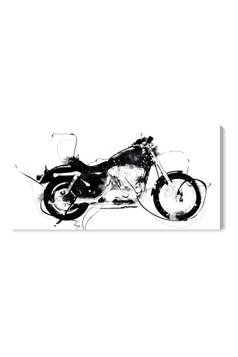 Vintage Motorcycle II Canvas Wall Art, Main, color, BLACK