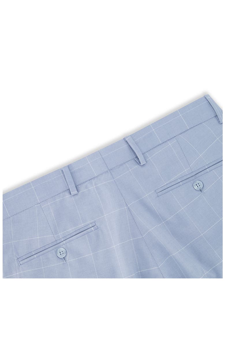Vince Flat Front Windowpane Check Stretch Dress Pants, Alternate, color, LIGHT BLUE
