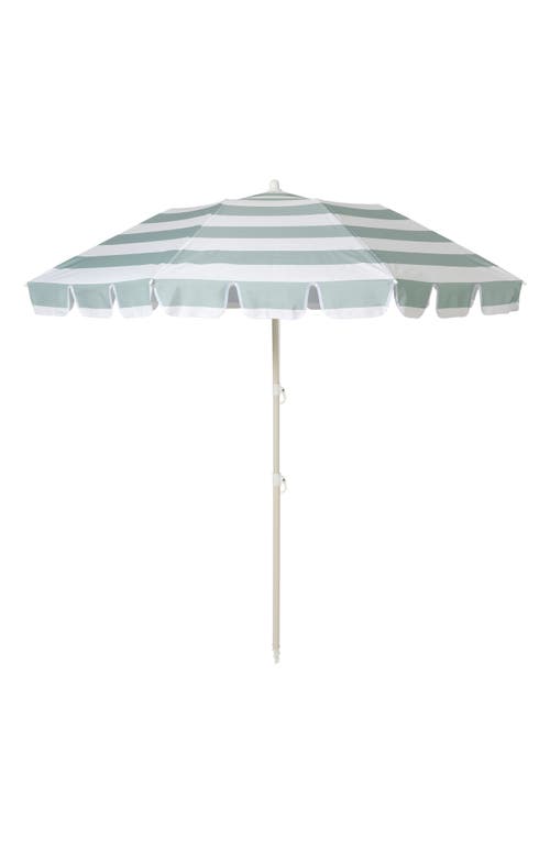 Sunnylife Compact Beach Umbrella In La Palma Sage Stripe