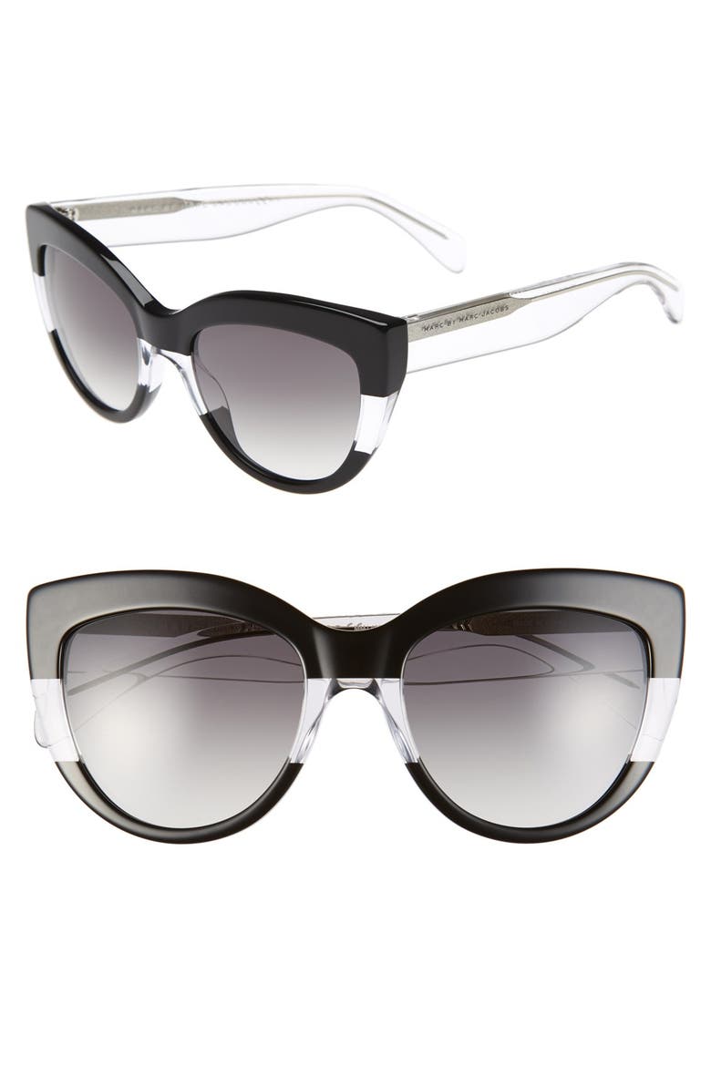 53mm Cat Eye Sunglasses, Main, color, BLACK CRYSTAL