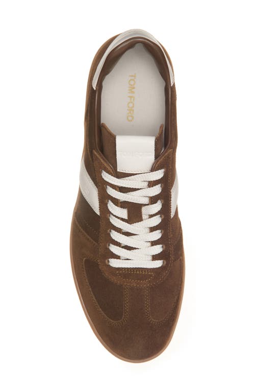 Tom Ford Suede Sneakers With Contrast Stripe And Rubber Sole In Multi