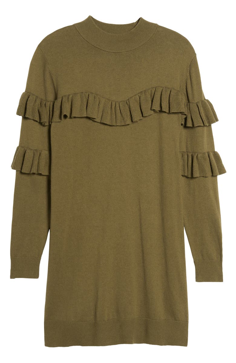 BP. Ruffle Sweater Dress, Alternate, color, 