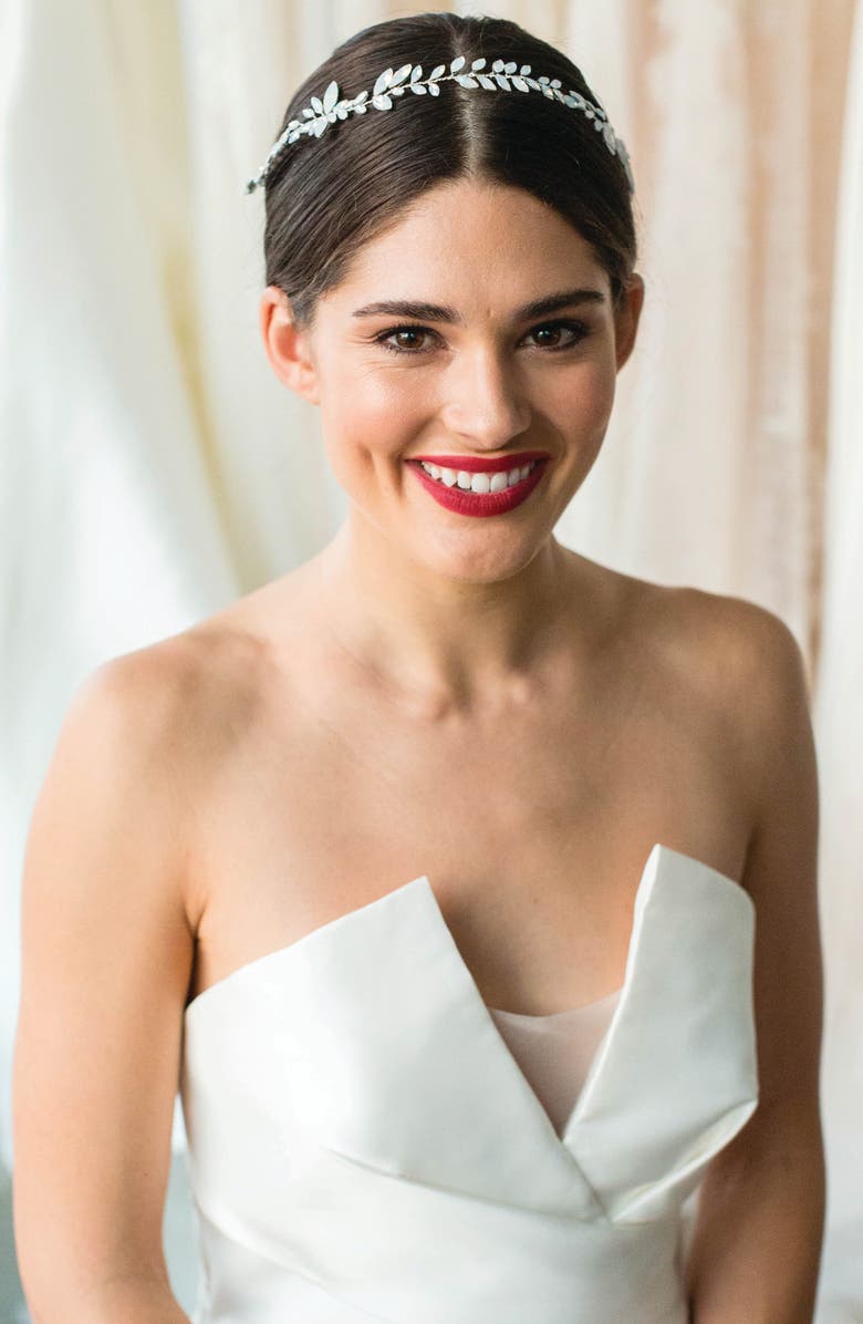 Brides & Hairpins Paris Opal & Crystal Halo, Alternate, color, Silver