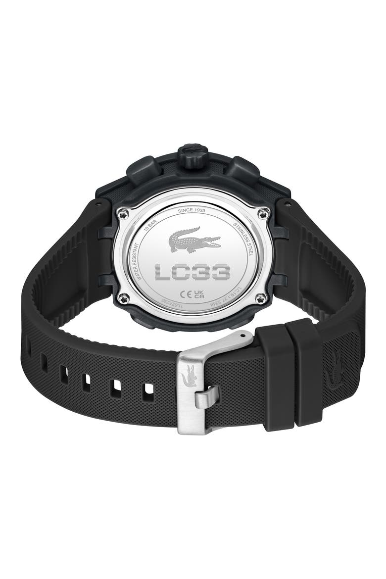 LC33 Silicone Strap Watch, 40mm, Alternate, color, BLACK