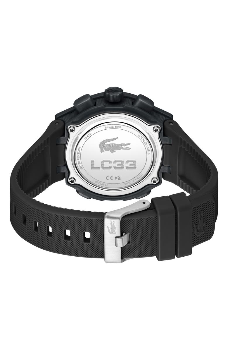 Lacoste LC33 Silicone Strap Watch, 40mm, Alternate, color, Black