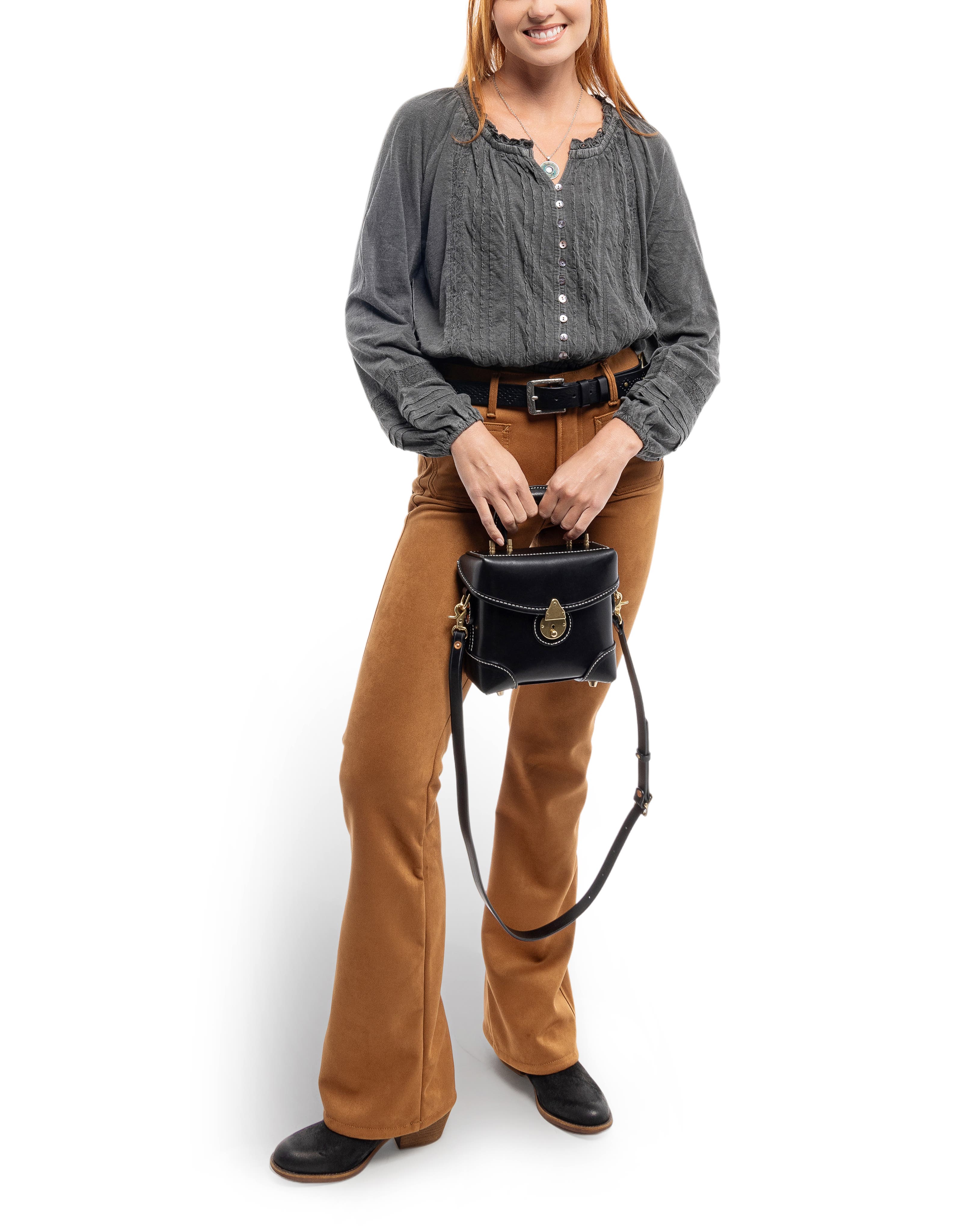 OLD TREND Azalea Genuine Leather Vintage Box Crossbody, Alternate, color, Black