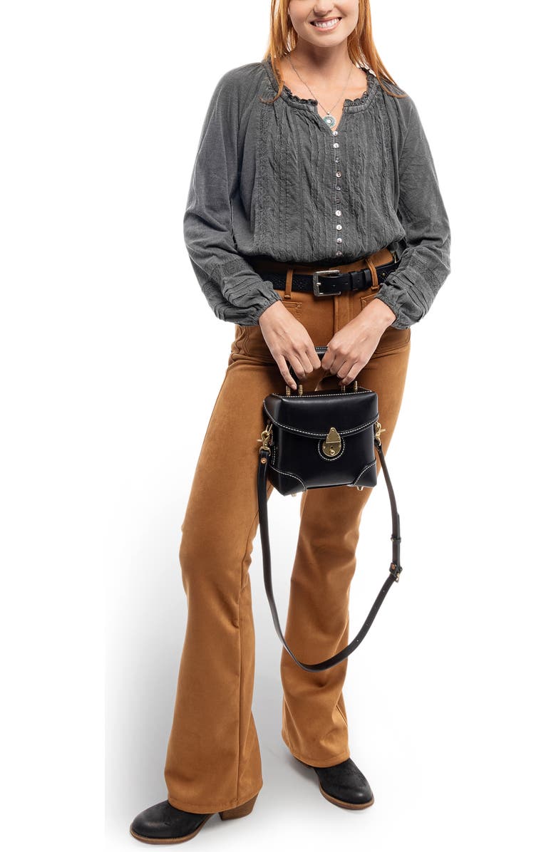 OLD TREND Azalea Genuine Leather Vintage Box Crossbody, Alternate, color, Black