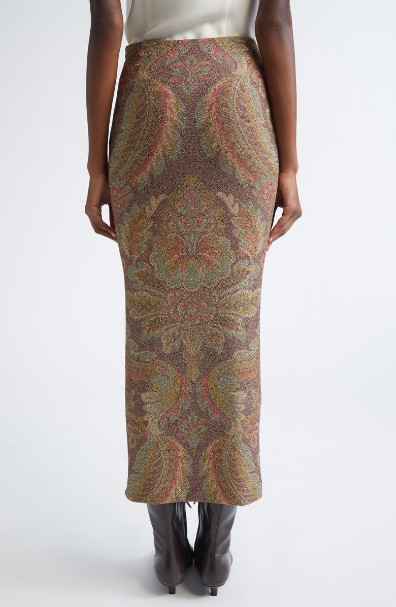 Etro Paisley Jersey Midi Pencil Skirt, Alternate, color, Printed Black Base