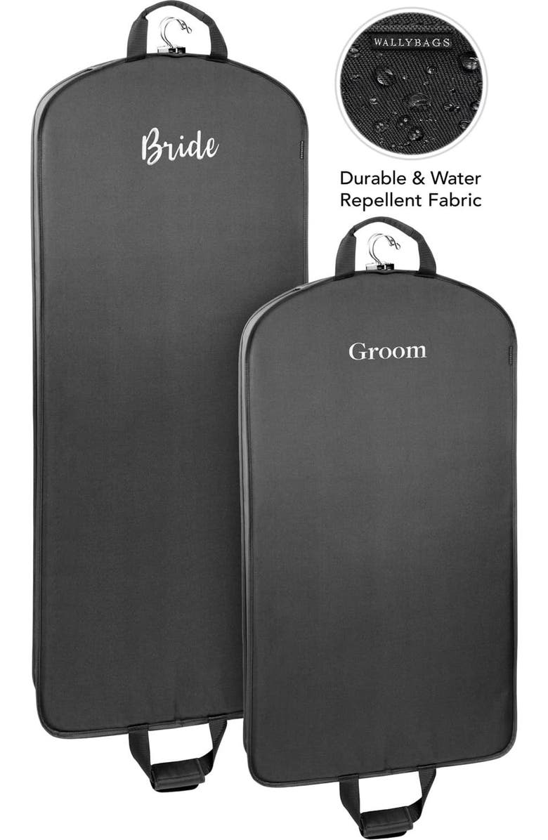 Wallybags Bride & Groom 60 Inch & 40 Inch Deluxe Travel Garment Bag, Alternate, color, Black-B1g3