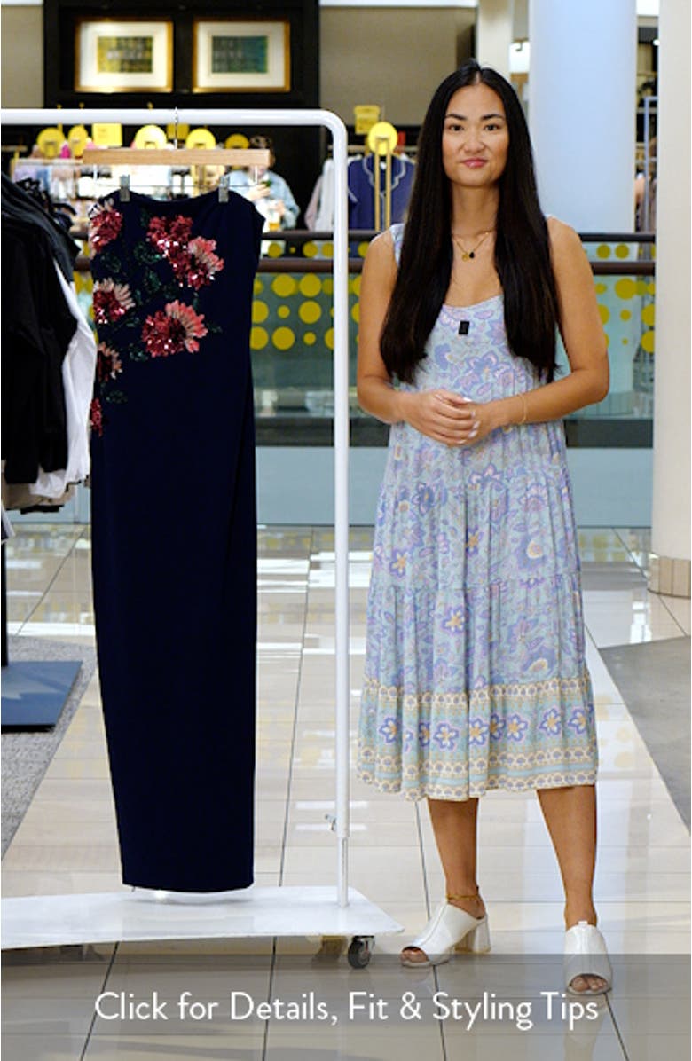 Bead Embellished Strapless Column Gown, sales video thumbnail