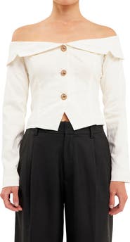 Endless Rose Off the Shoulder Blazer Top
