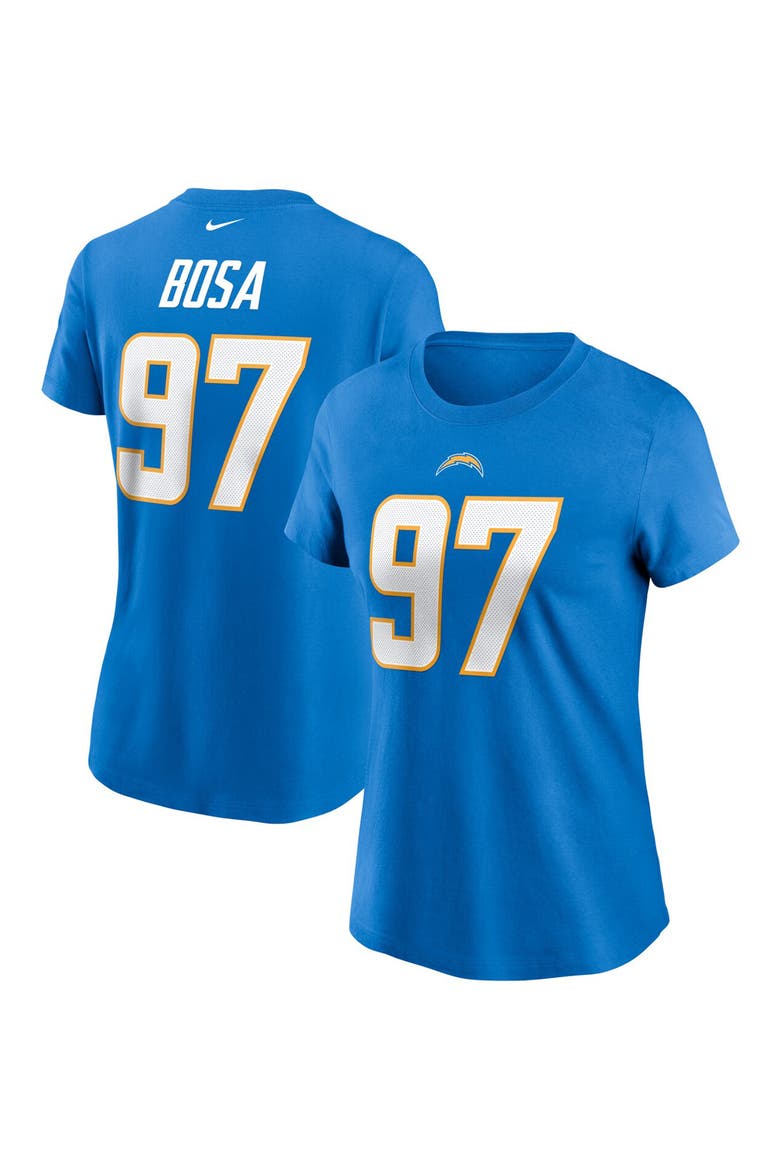 Women's Nike Joey Bosa Powder Blue Los Angeles Chargers Name & Number T-Shirt, Alternate, color, POWDER BLUE