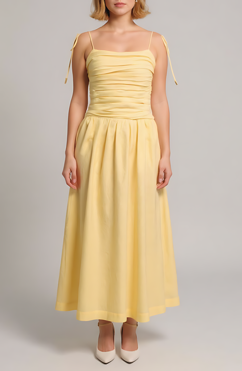 The Caroline Petite Drop Waist Maxi Dress