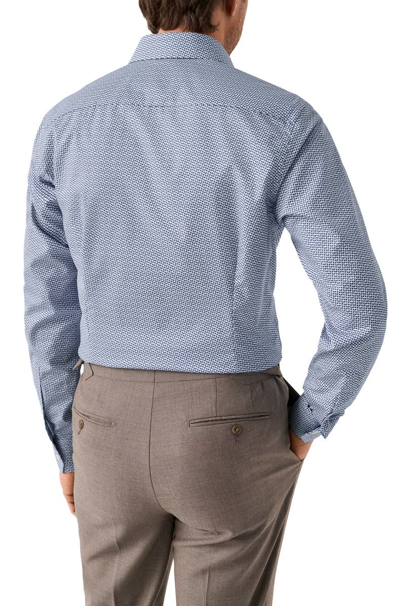 Eton Slim Fit Geometric Print Cotton Dress Shirt, Alternate, color, Light Blue
