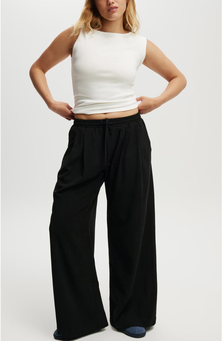 Cotton On Women's Luis Pull On Suiting Pant, Alternate, color, Black Pinstripe