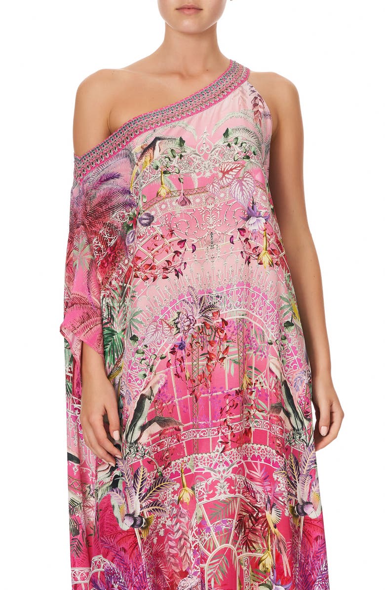 Camilla Women's Print One-Shoulder Cover-Up Caftan, Alternate, color, 