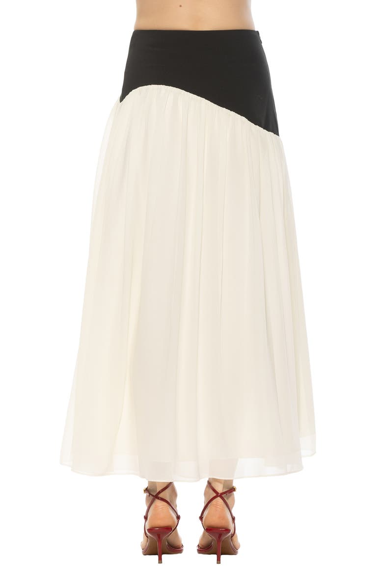 Alexia Admor Eris Asymmetric Drop Waist Maxi Skirt, Alternate, color, Black/White