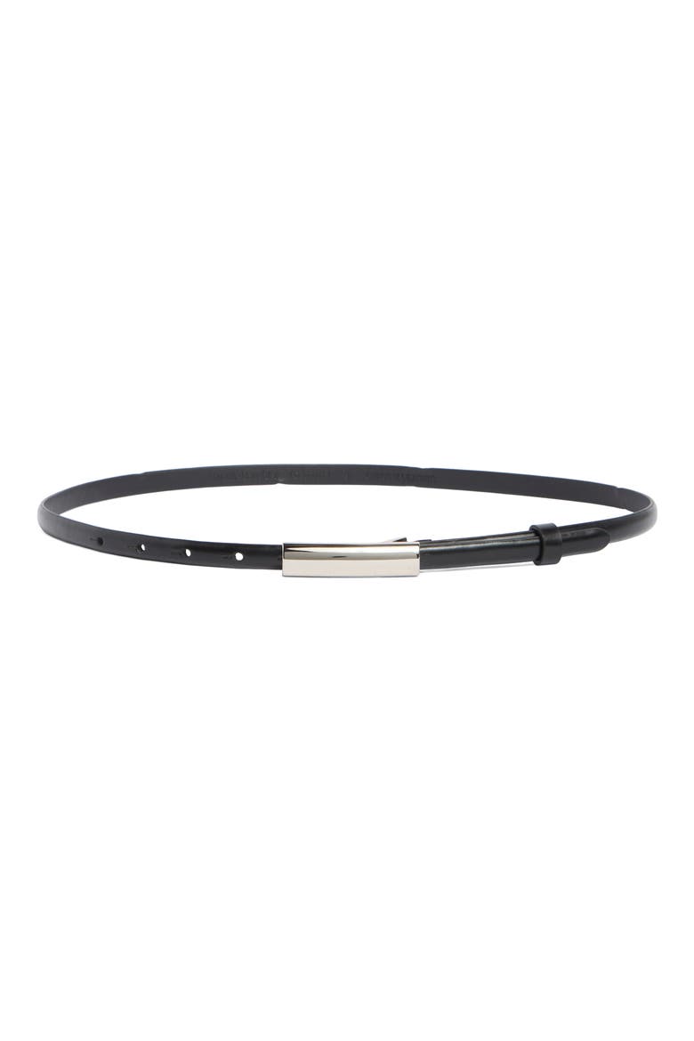 The Lady Leather Belt, Main, color, BLACK / NICKEL