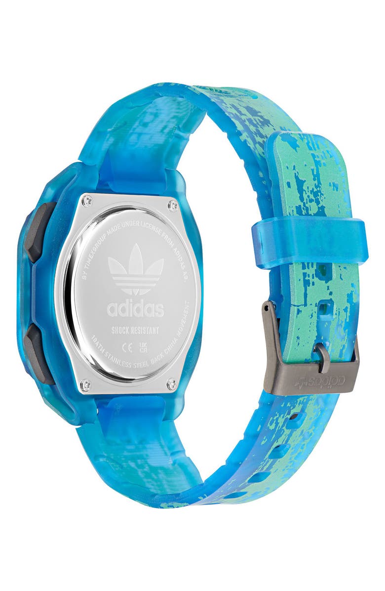 adidas AO Street Translucent Resin Strap Watch, Alternate, color, Blue