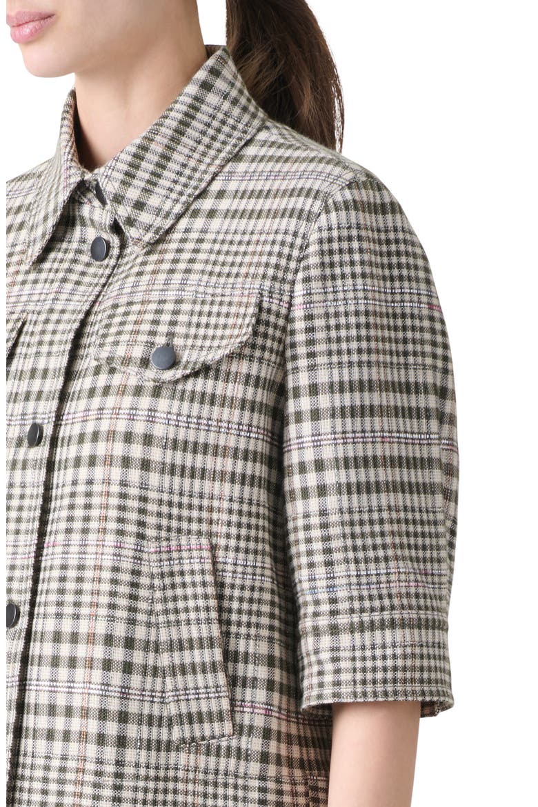 Check Crop Jacket, Alternate, color, CREAM-BLACK