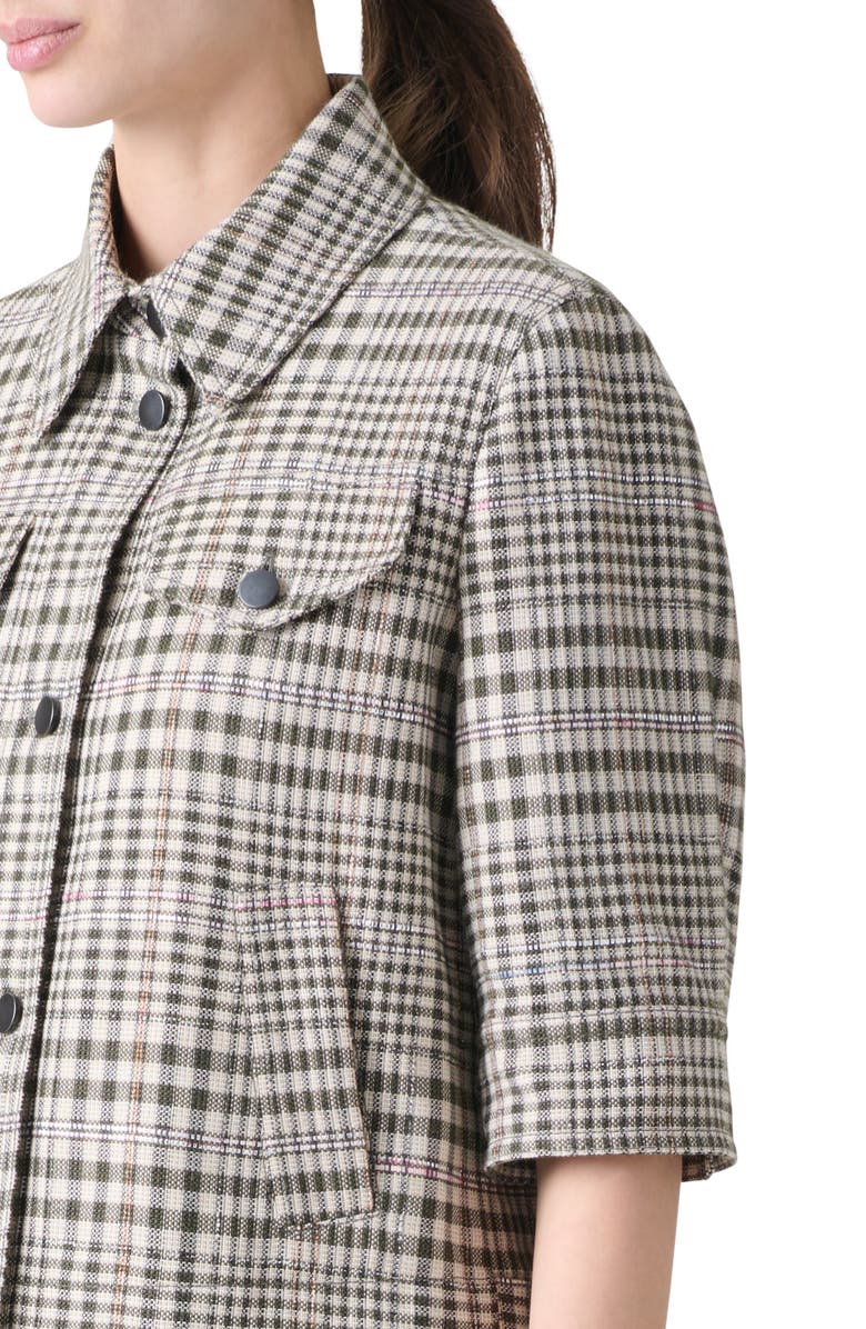 Akris punto Check Crop Jacket, Alternate, color, Cream-Black