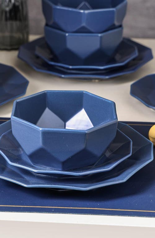 Stone Lain Jamie Porcelain 16-piece Dinnerware Set In Blue