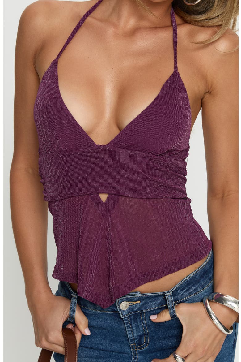 Averee Halter Top, Alternate, color, PLUM SPARKLE
