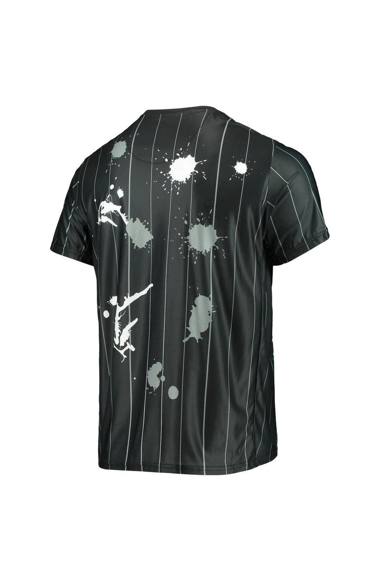 FISLL Men's FISLL Black Brooklyn Nets Striped Splatter T-Shirt, Alternate, color, Black