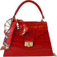 Persaman New York Croc Embossed Satchel Bag