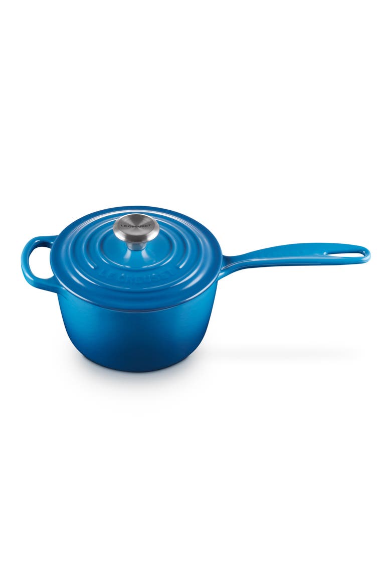 Signature 1.75-Quart Enameled Cast Iron Saucepan, Alternate, color, MARSEILLE