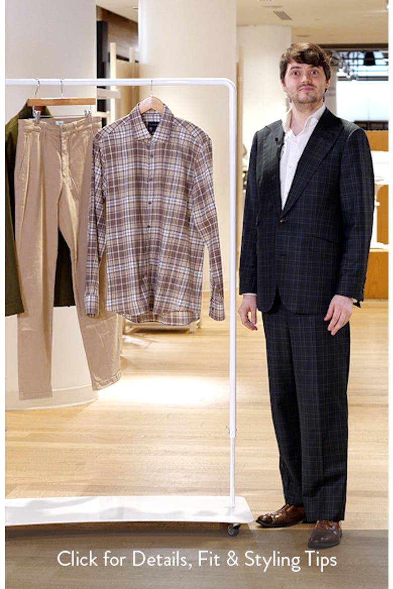 Weekend Regular Fit Heathered Plaid Cotton Button-Up Shirt video