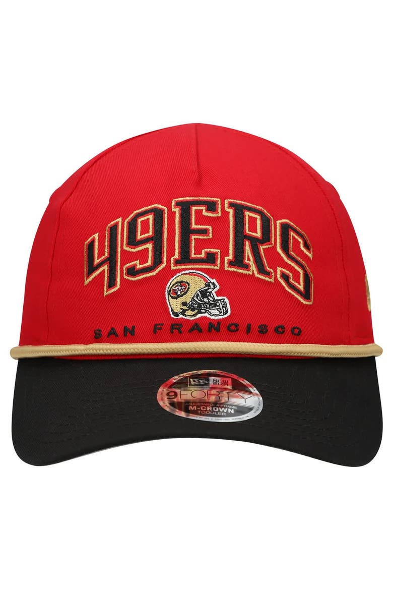 Toddler New Era  Scarlet/Black San Francisco 49ers  Arch COOLERA 9FORTY A-Frame Adjustable Hat, Alternate, color, Scarlet